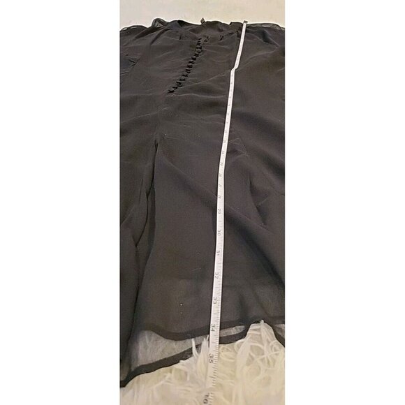 Joie Women's Balloon Sleeve Dress Sheer Black Small NWOT Dark Academia Button Up - Picture 11 of 11